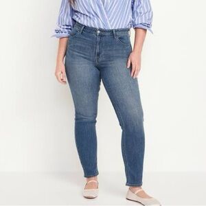 Dark Blue High-Rise straight leg Jeans